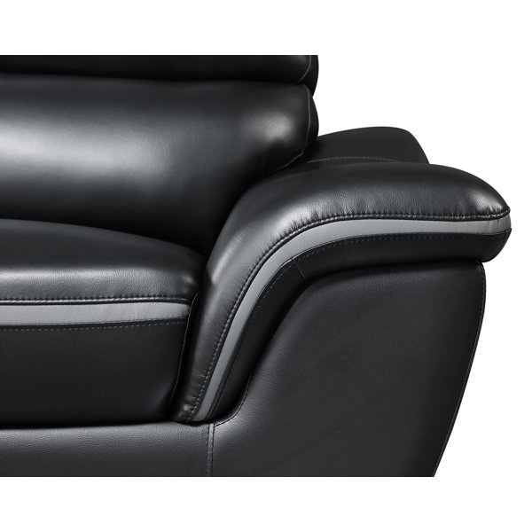 Orren Ellis Matheny 86" Genuine Leather Pillow Top Arm Sofa & Reviews